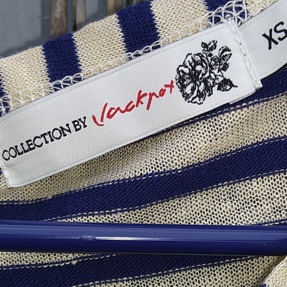 Collection by Jackpot Striped Long Sleeve Top Lightweight Navy/Off Wh. - XS - Picture 6 of 12
